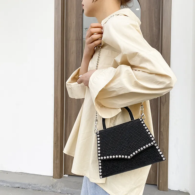 SWIMADE PU Shoulder Bag, Handbag Women's Silver/Black-9
