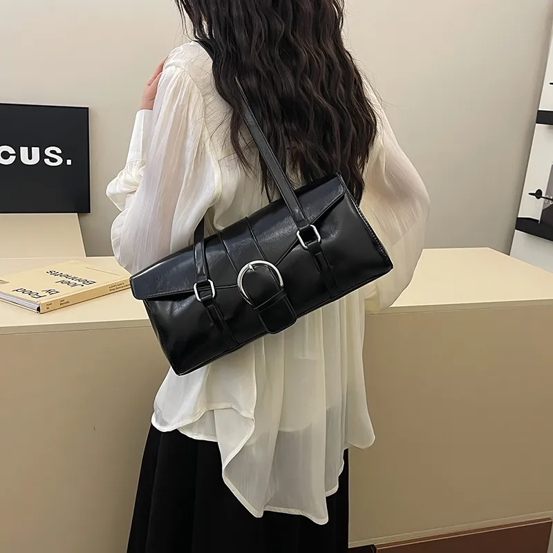 SWIMADE PU Shoulder Bag Women's Silver/Black/Beige/Coffee/Brown-9