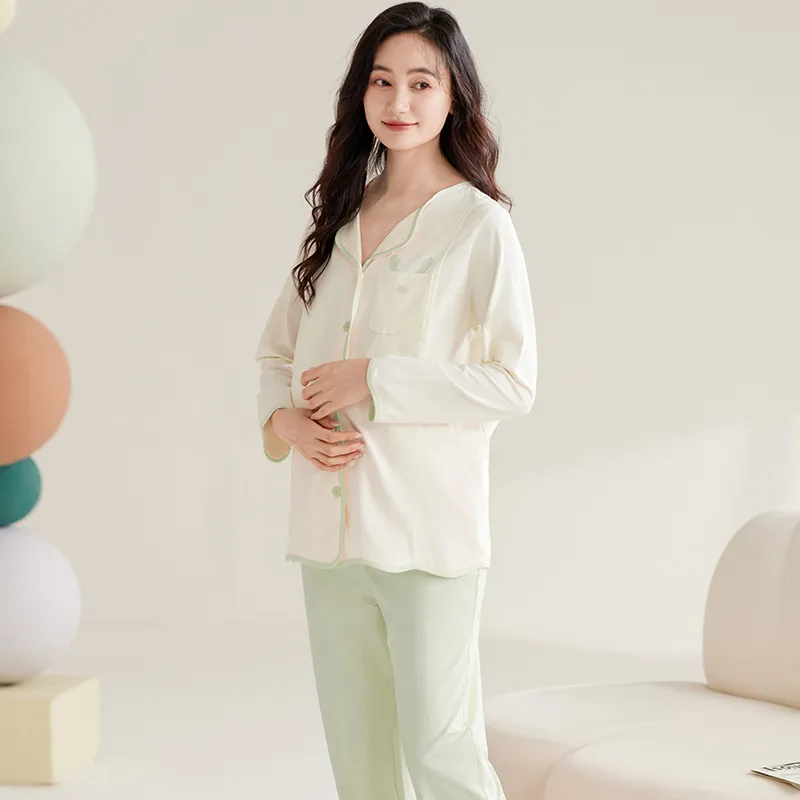 WANANNI Pajama Set Women's Light Green-7