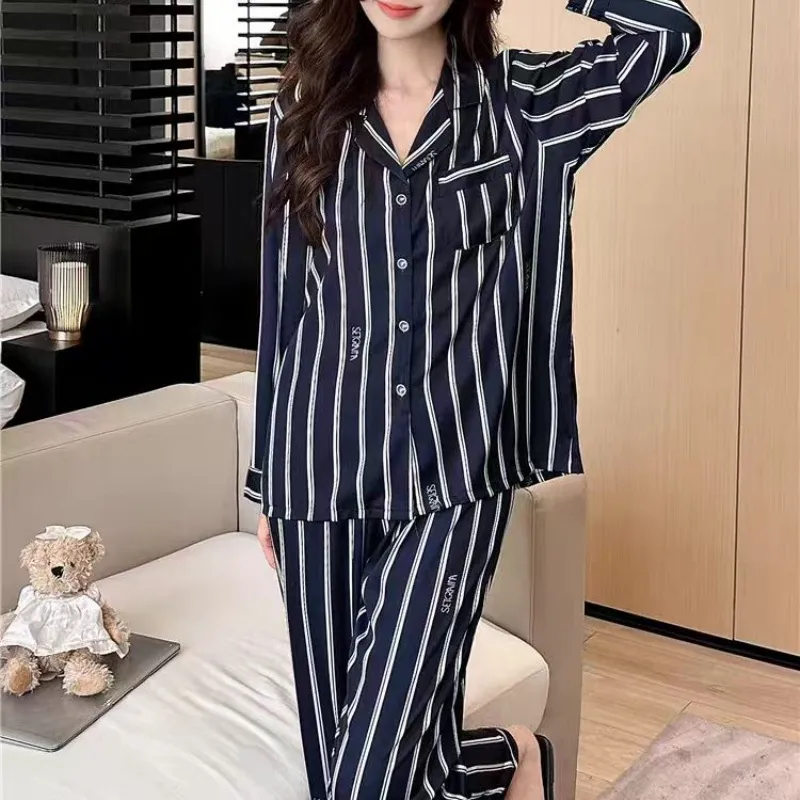 WANANNI Pajama Set Women's Navy Blue-4