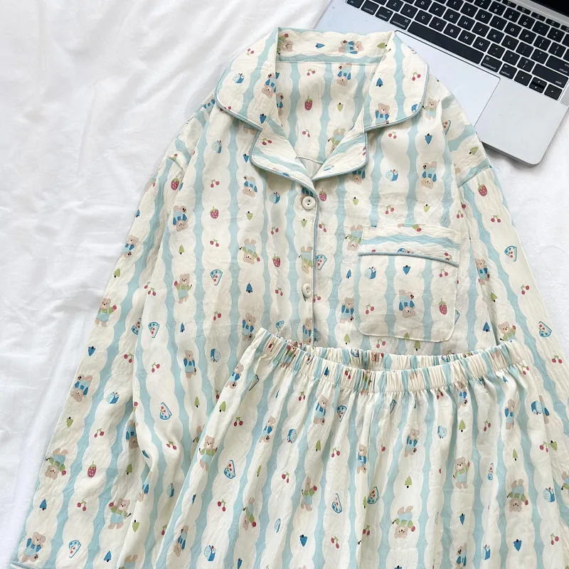 WANANNI Pajama Set Women's Shopping Bag Light Blue-4