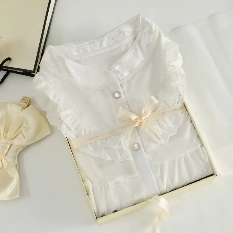 WANANNI Pajama Set Women's Apricot Blossom White-2