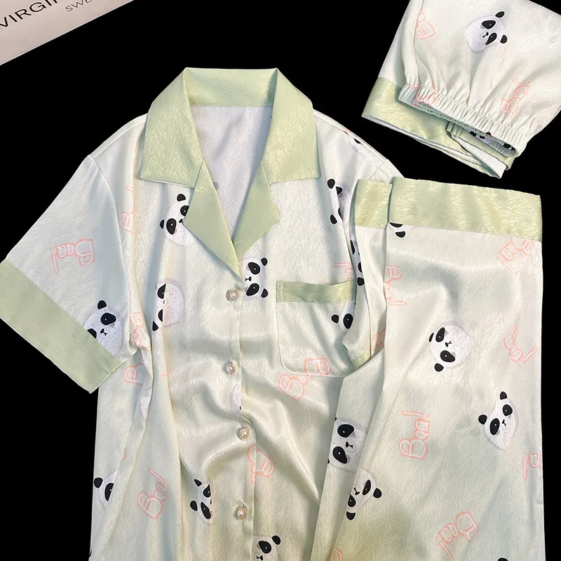 WANANNI Pajama Set Women's Cream Green-2