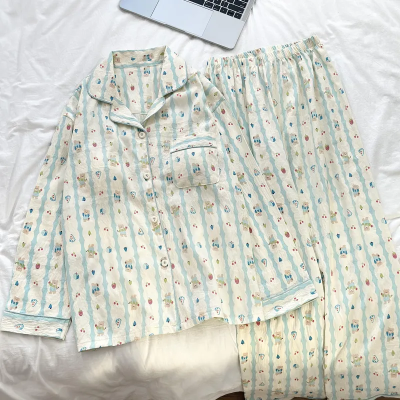 WANANNI Pajama Set Women's Shopping Bag Light Blue-3
