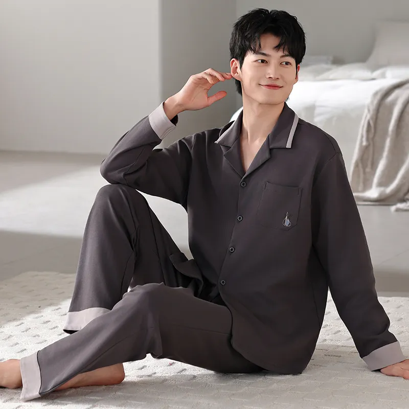 WANANNI Pajama Set Men's Gray Brown-1