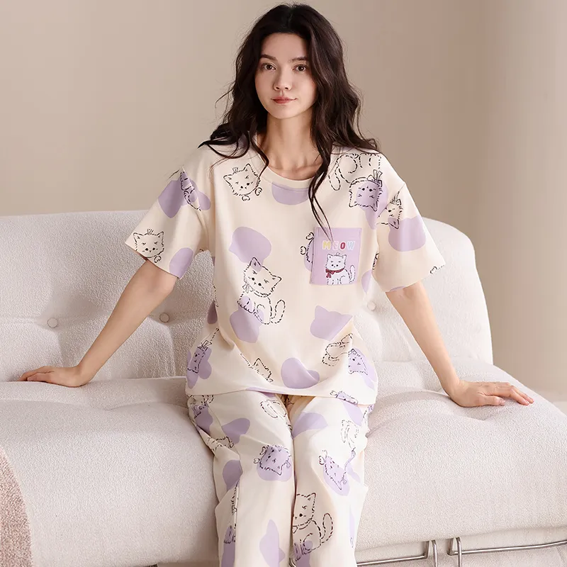 WANANNI Pajama Set Women's Light Purple-5