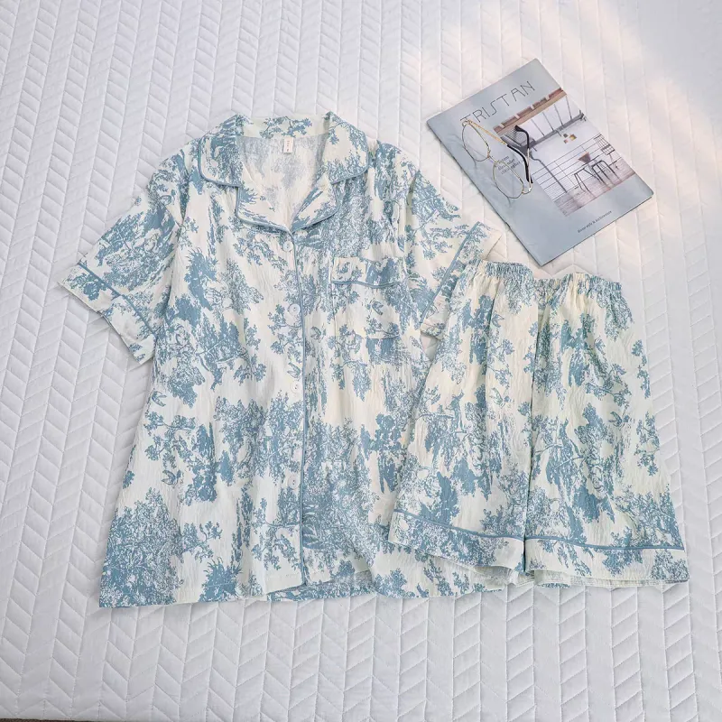 WANANNI Pajama Set Women's Blue-3