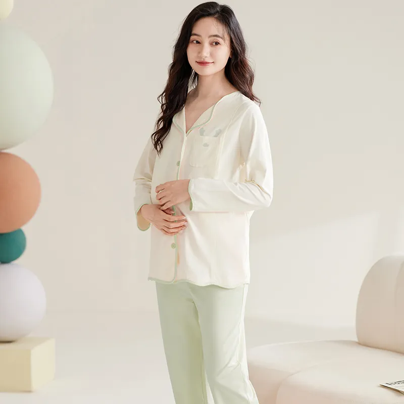 WANANNI Pajama Set Women's Light Green-6