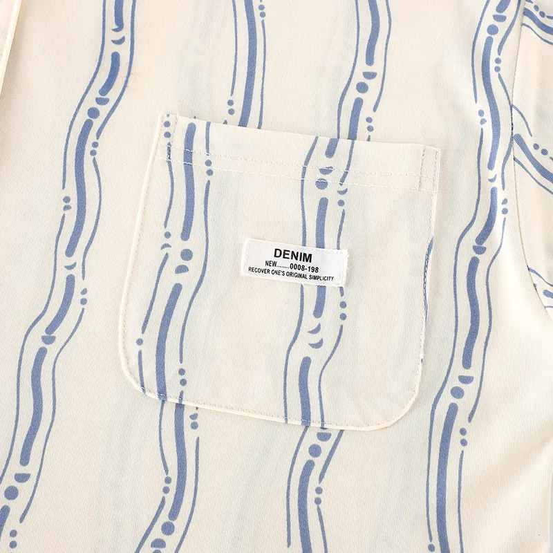 WANANNI Pajama Set Women's Blue White-4
