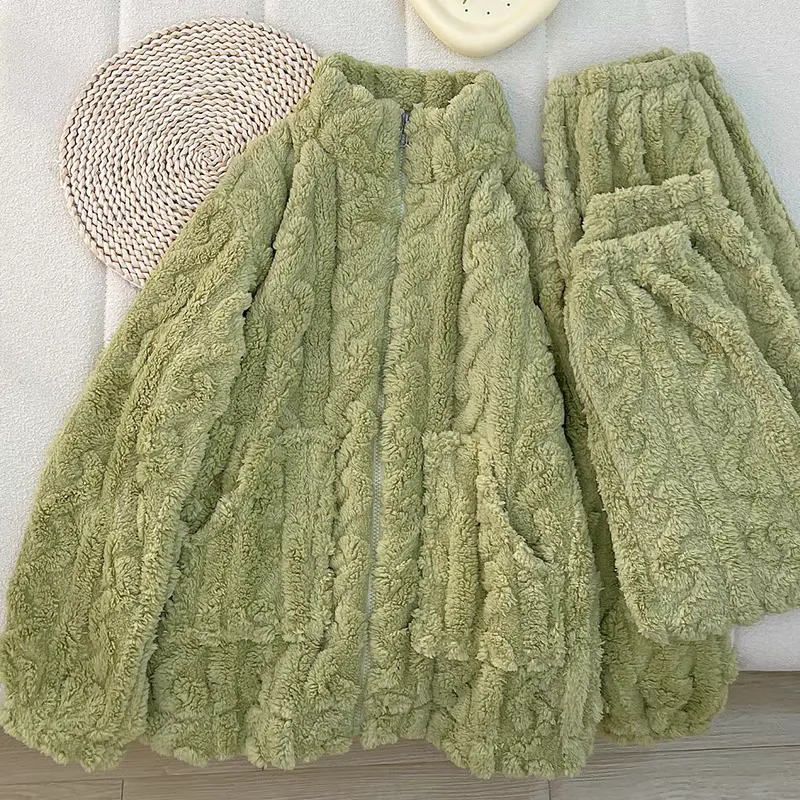 WANANNI Pajama Set Women's Cream Green-6