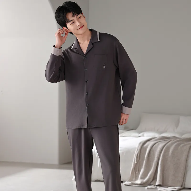 WANANNI Pajama Set Men's Gray Brown-7