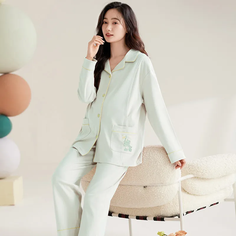 WANANNI Pajama Set Women's Light Green-2