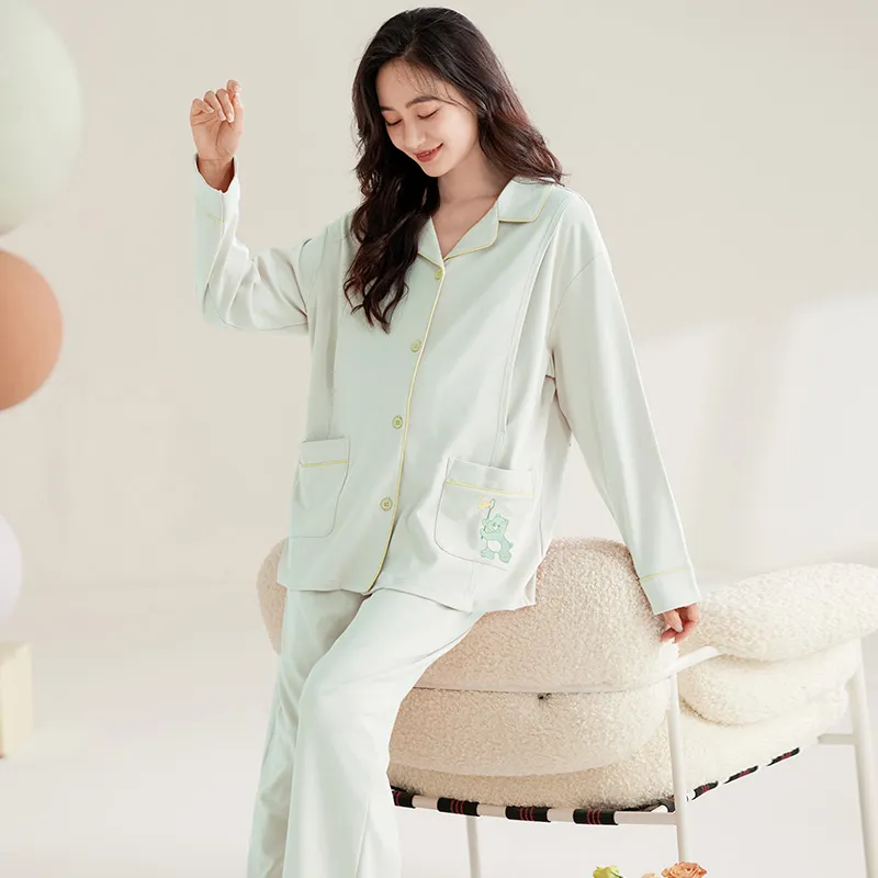 WANANNI Pajama Set Women's Light Green-4