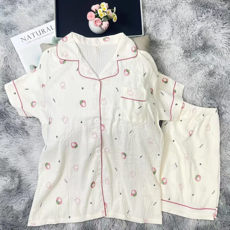WANANNI Pajama Set Women's White-2