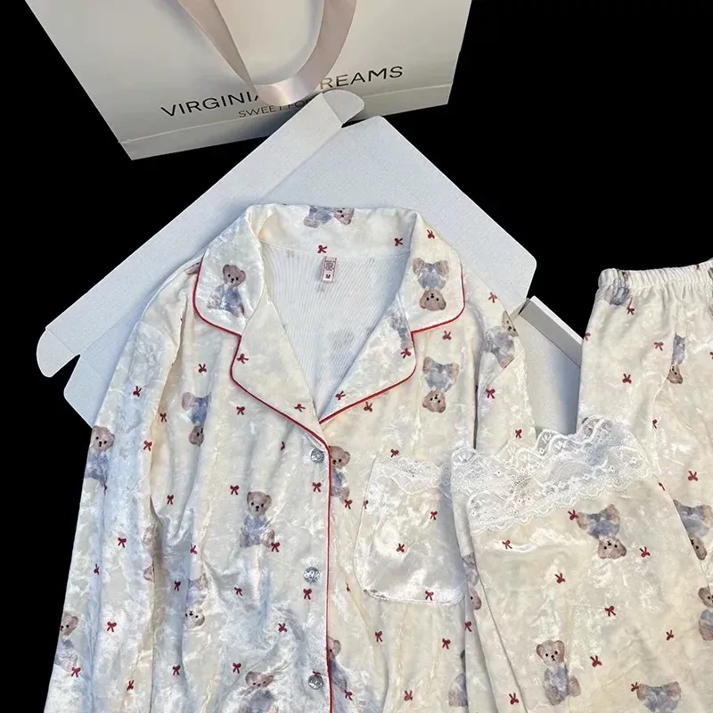 WANANNI Pajama Set Women's Shopping Bag White-1