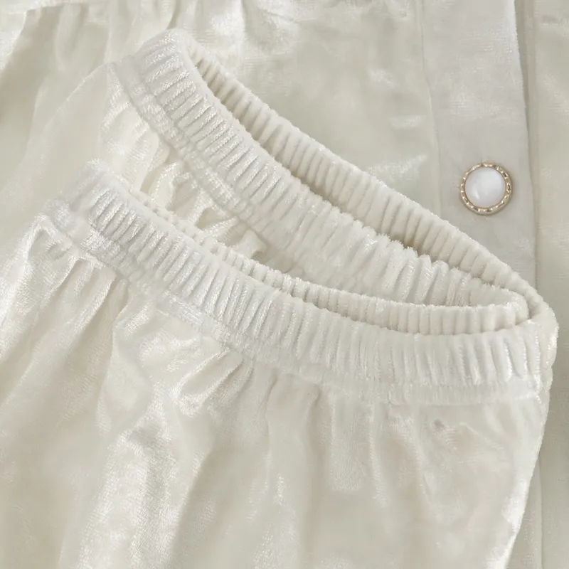 WANANNI Pajama Set Women's Apricot Blossom White-4