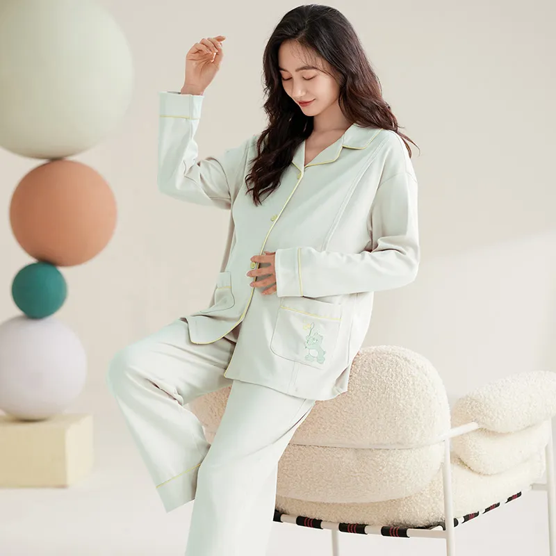 WANANNI Pajama Set Women's Light Green-1