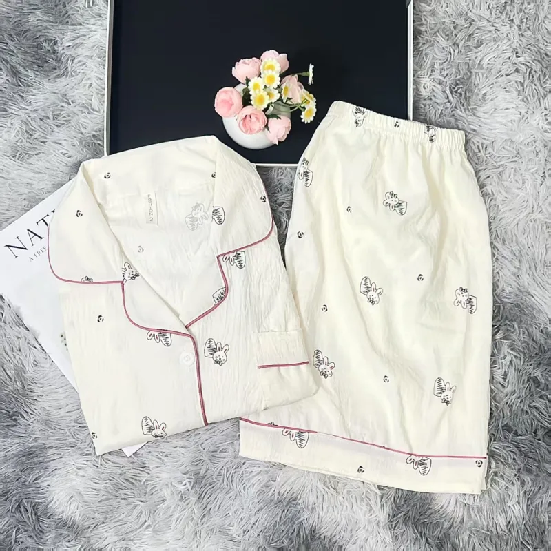 WANANNI Pajama Set Women's White-5