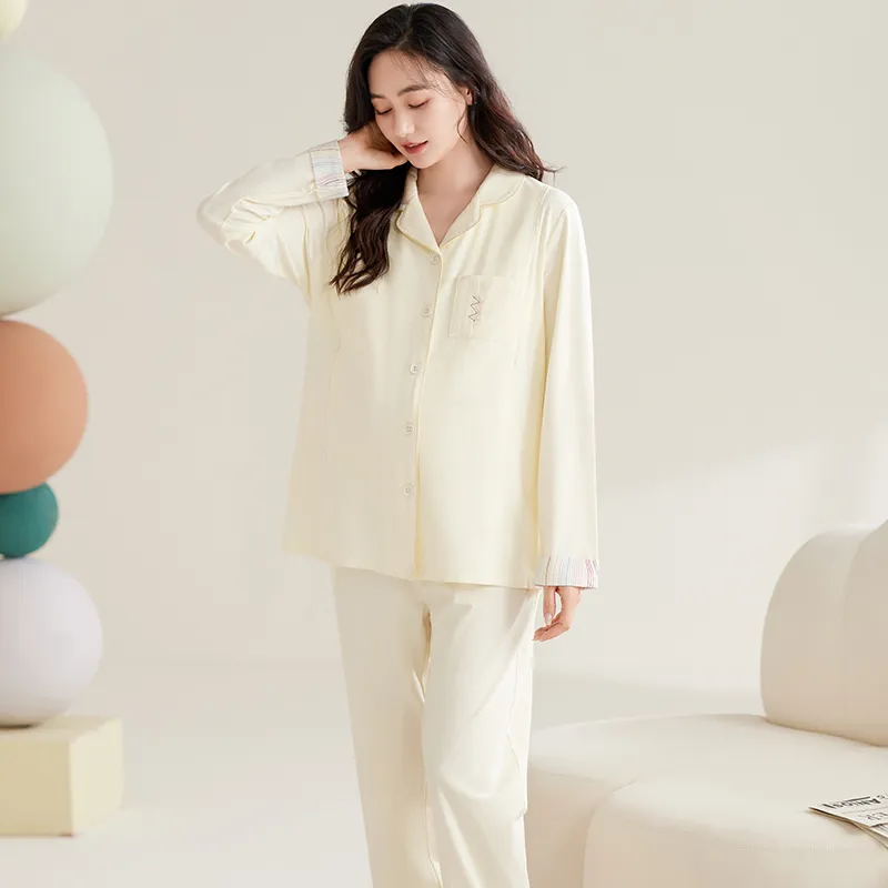 WANANNI Pajama Set Women's Cream Apricot-7