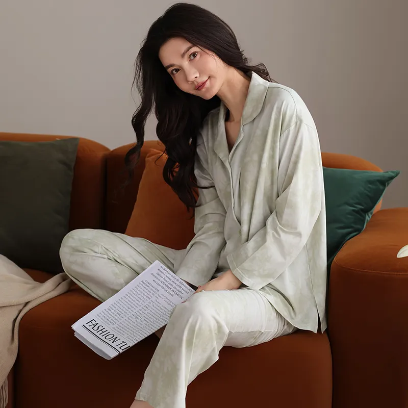 WANANNI Pajama Set Women's Light Green-5