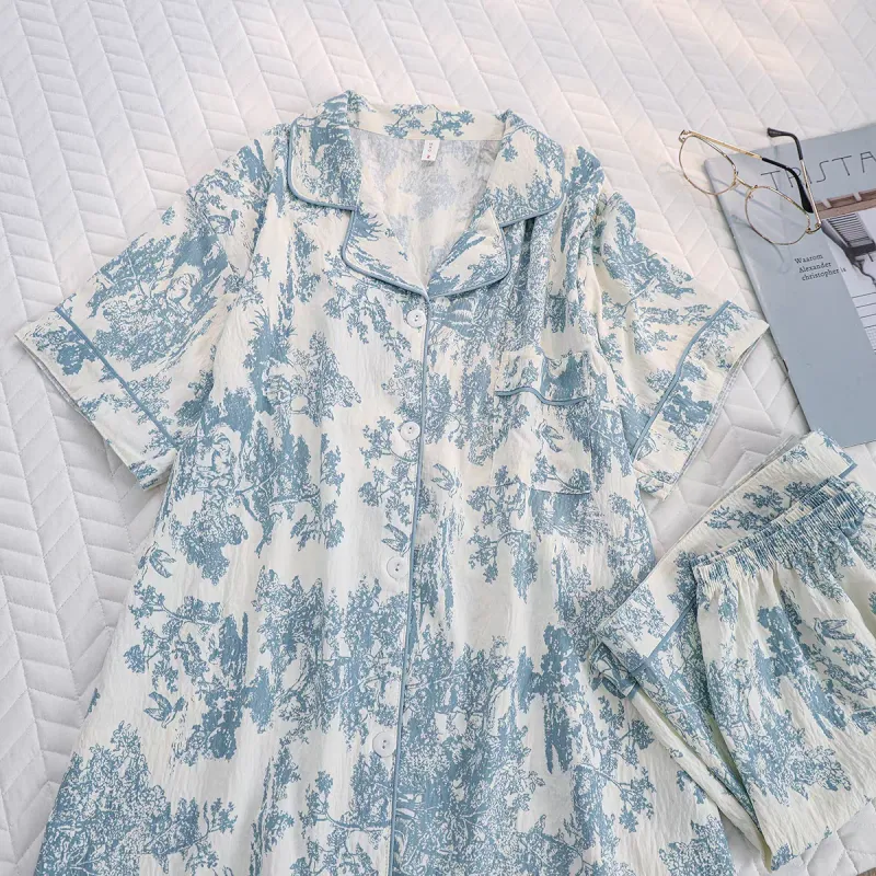 WANANNI Pajama Set Women's Blue-5