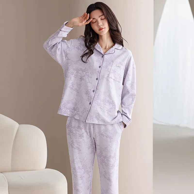 WANANNI Pajama Set Women's Light Purple-7