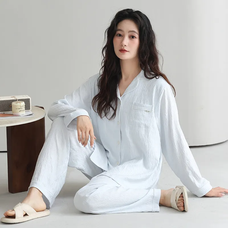 WANANNI Pajama Set Women's Light Blue-5