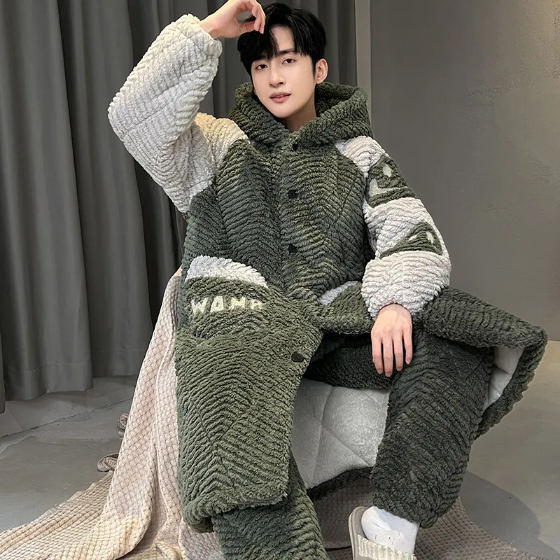 WANANNI Pajama Set Men's Olive Green-1