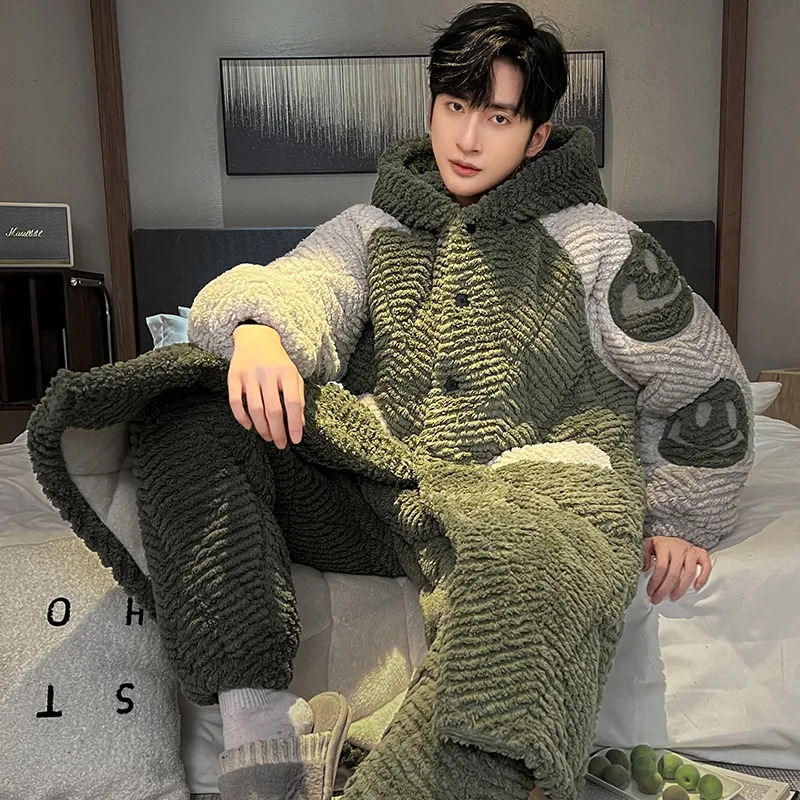 WANANNI Pajama Set Men's Olive Green-3