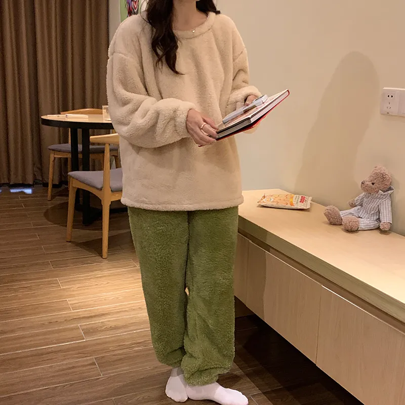 WANANNI Pajama Set Women's Apricot Green-4