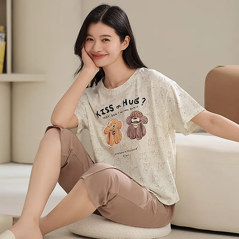 WANANNI Pajama Set Women's Brown-5