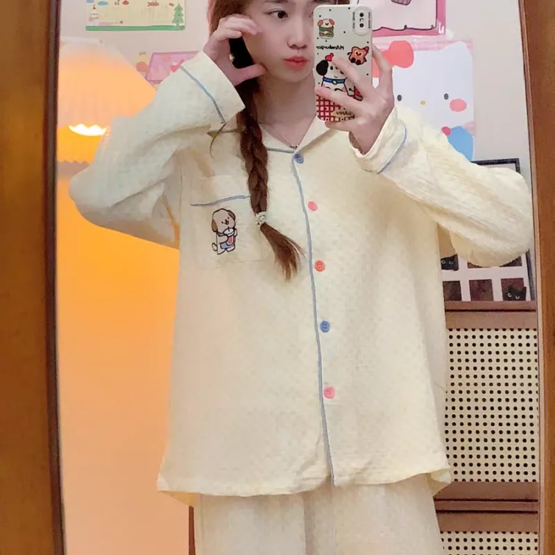 WANANNI Pajama Set Women's Yellow-5