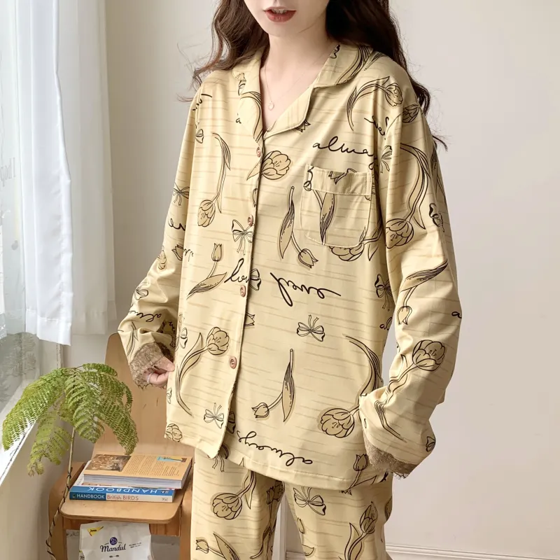 WANANNI Pajama Set Women's Ginger Yellow-2