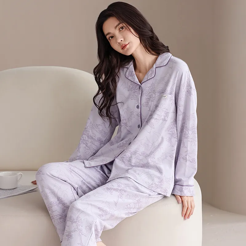 WANANNI Pajama Set Women's Light Purple-4