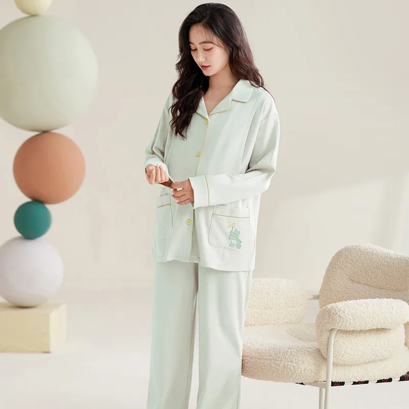 WANANNI Pajama Set Women's Light Green-7