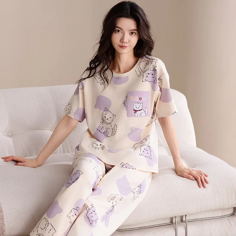 WANANNI Pajama Set Women's Light Purple-3