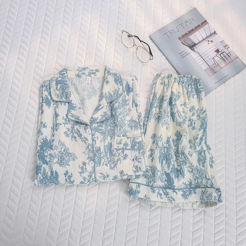 WANANNI Pajama Set Women's Blue-2
