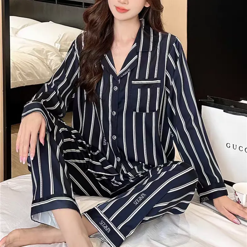 WANANNI Pajama Set Women's Navy Blue-1