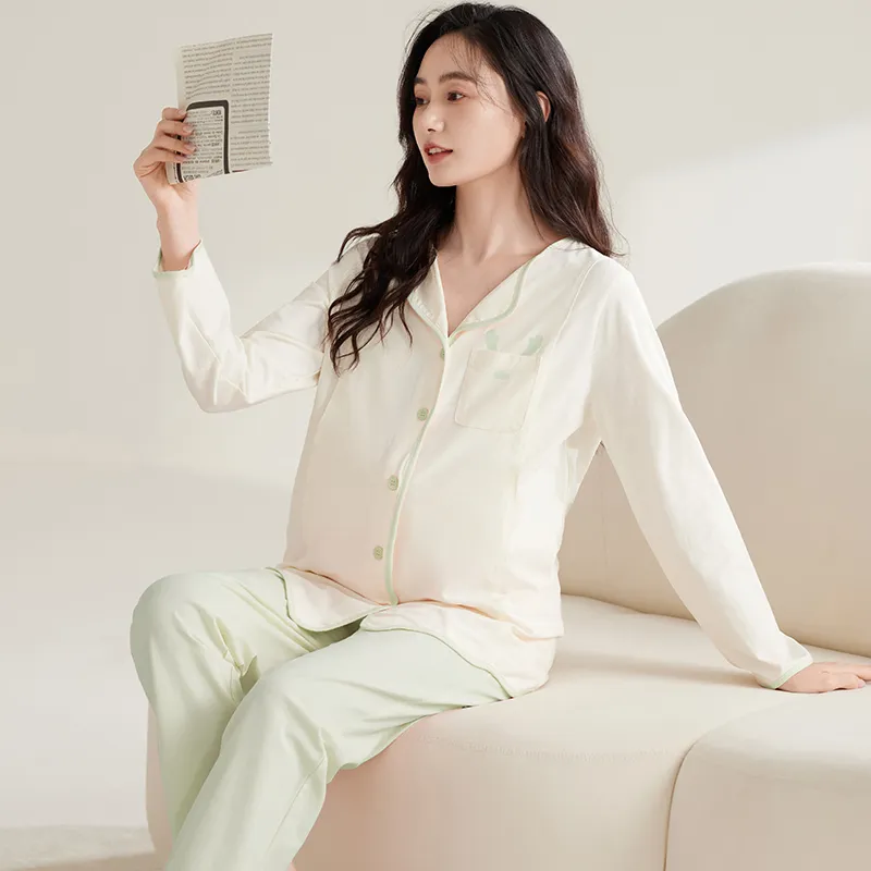 WANANNI Pajama Set Women's Light Green-5