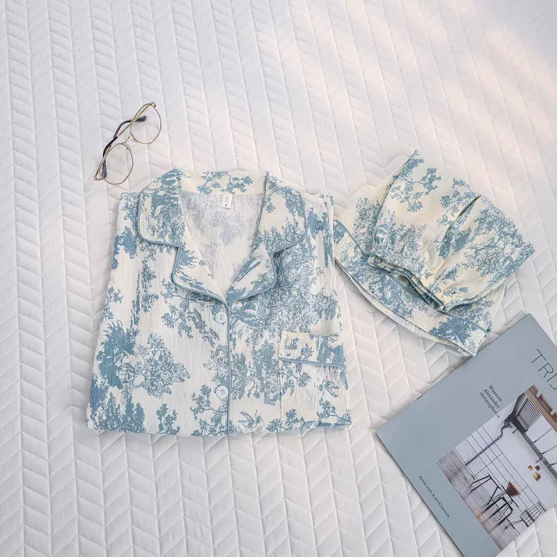 WANANNI Pajama Set Women's Blue-4