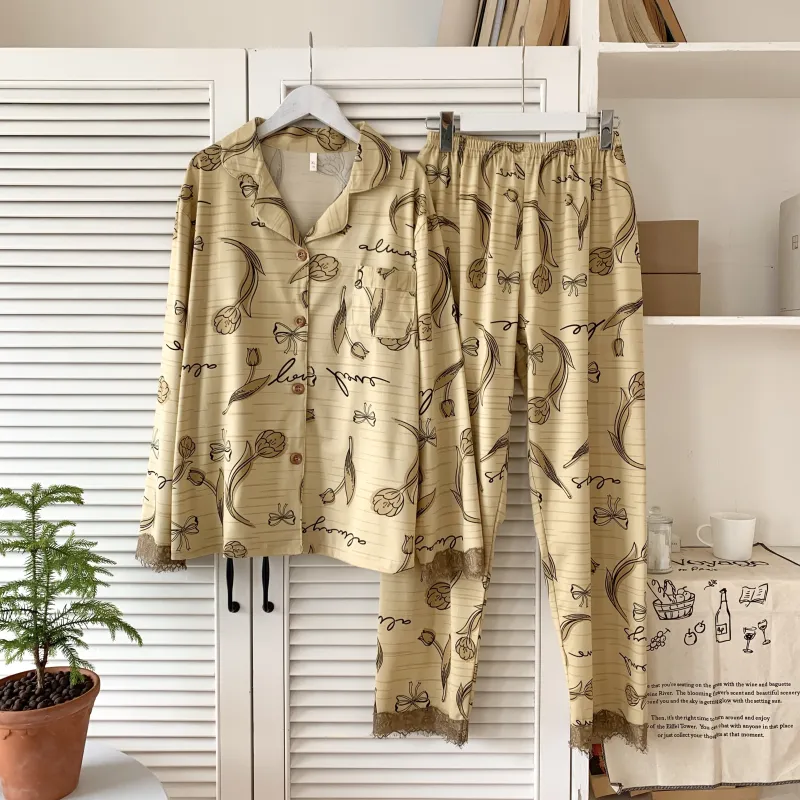 WANANNI Pajama Set Women's Ginger Yellow-7