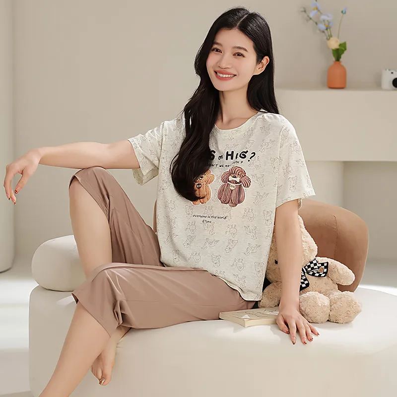 WANANNI Pajama Set Women's Brown-4