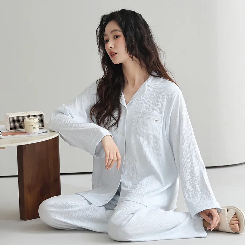 WANANNI Pajama Set Women's Light Blue-3