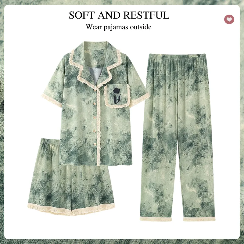 WANANNI Pajama Set Women's Green-1