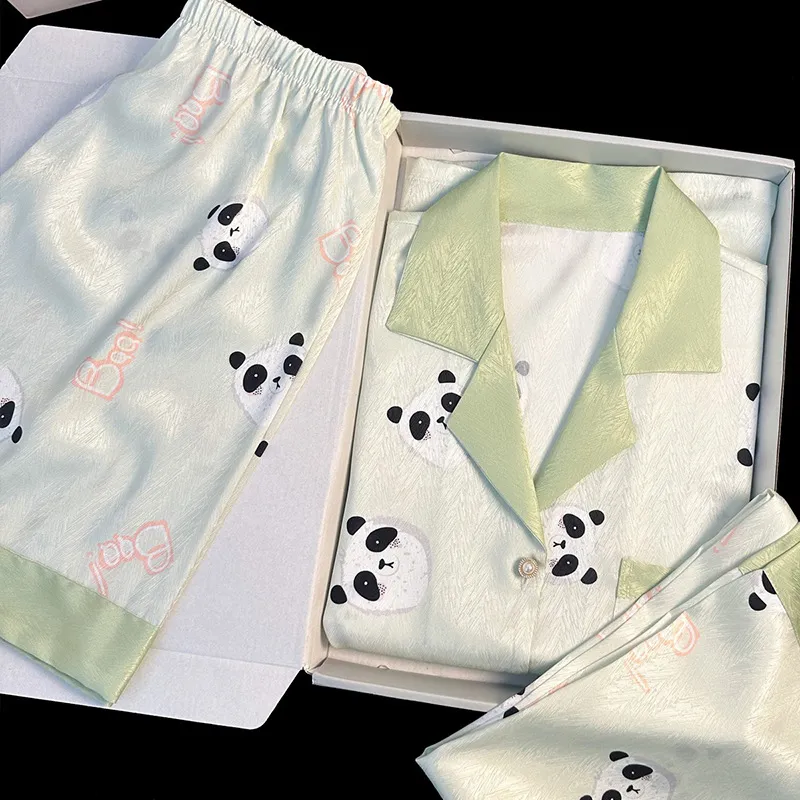 WANANNI Pajama Set Women's Cream Green-1
