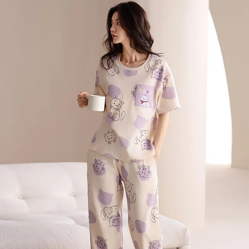 WANANNI Pajama Set Women's Light Purple-6