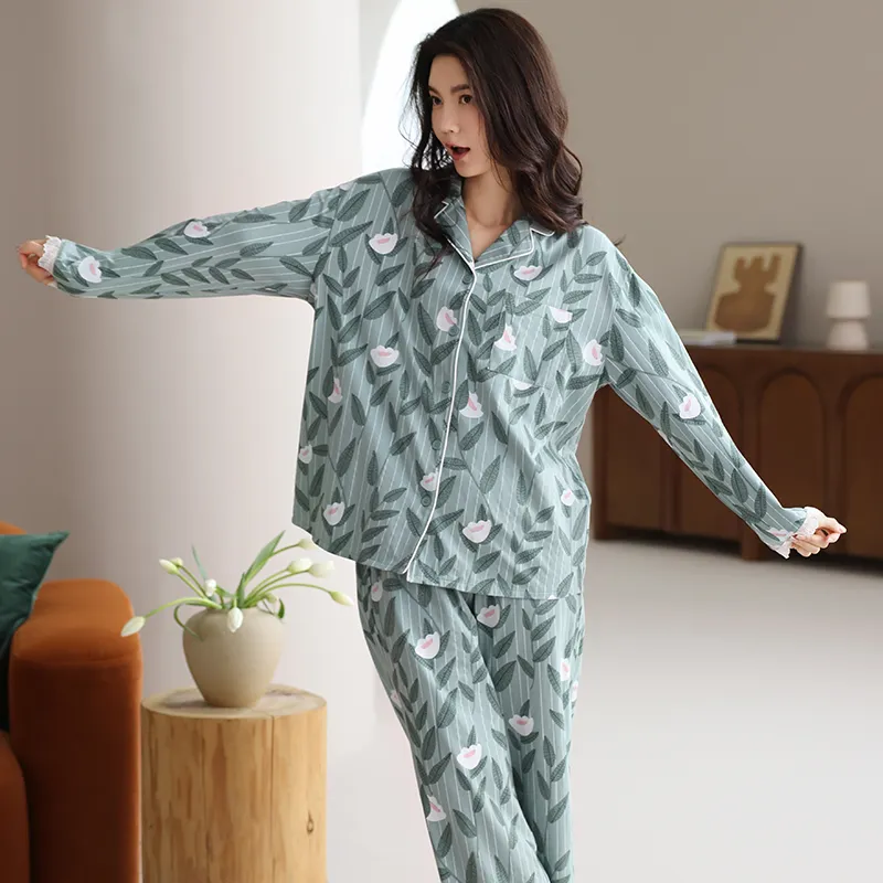 WANANNI Pajama Set Women's Green-7