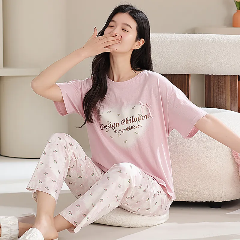 WANANNI Pajama Set Women's Light Pink-5