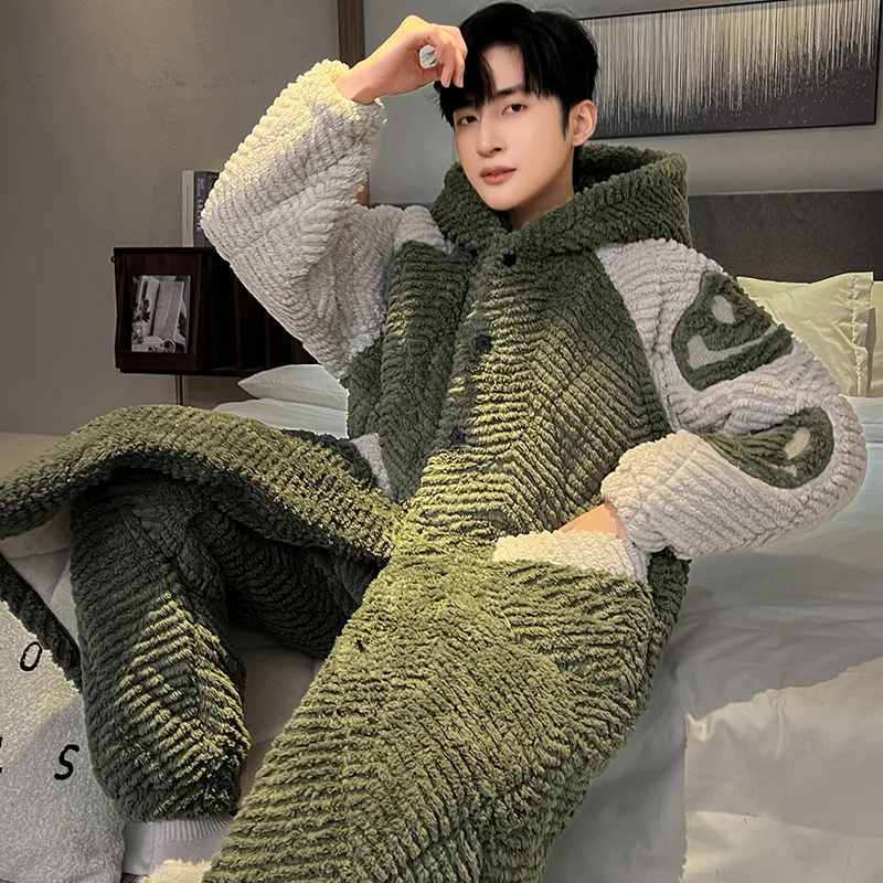 WANANNI Pajama Set Men's Olive Green-5
