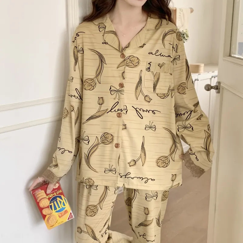 WANANNI Pajama Set Women's Ginger Yellow-5